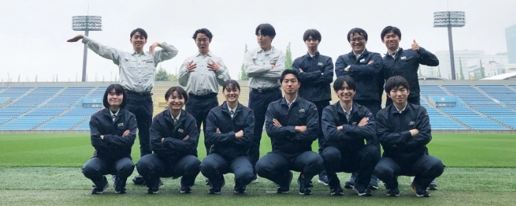 作業着集合写真