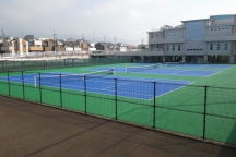 清水長崎新田スポーツ広場のテニスコート3面をリフレッシュ