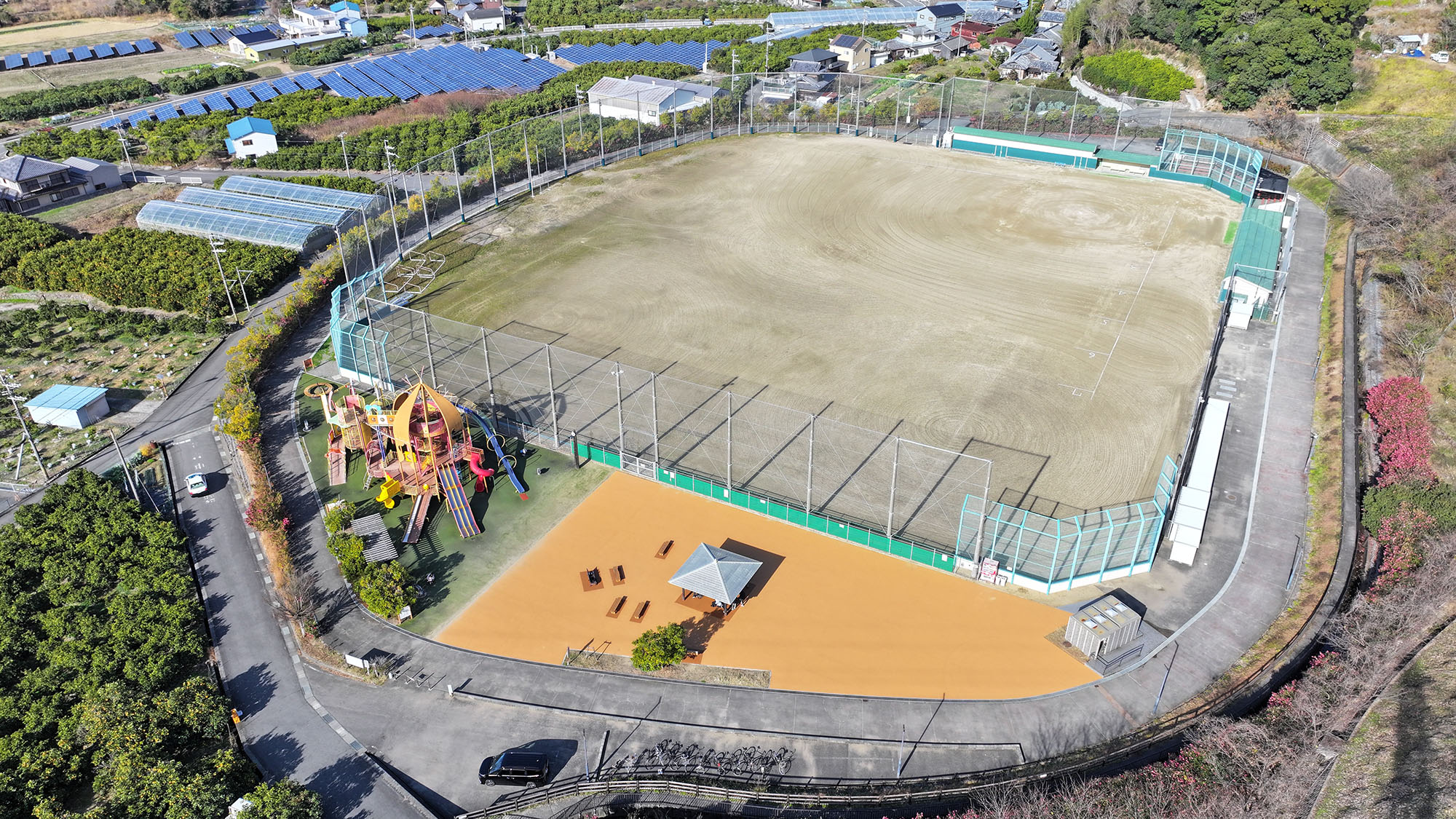 和歌山県有田川町 明恵の里スポーツ公園 遊具広場 ゴムチップウレタン新設