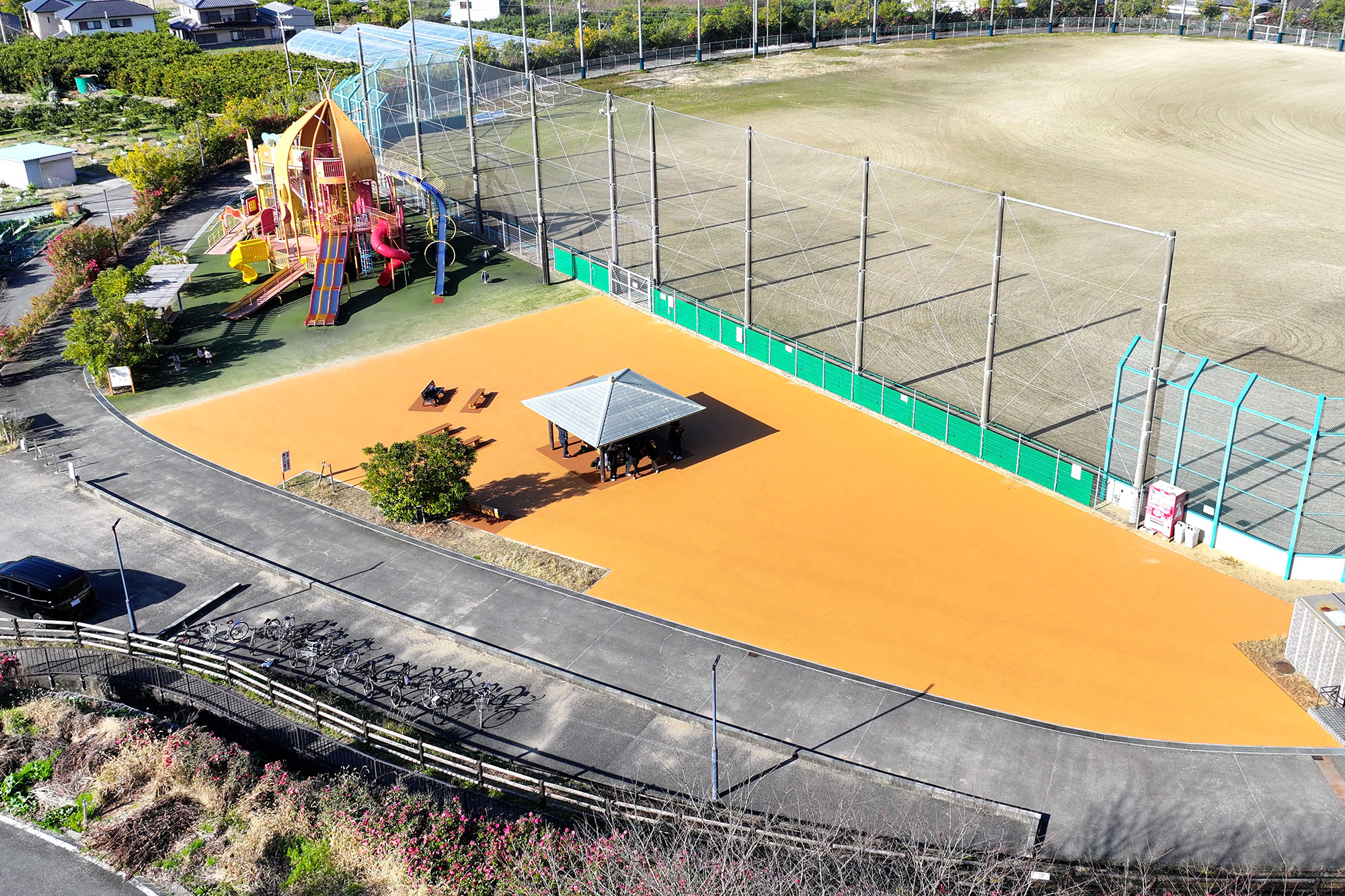 和歌山県有田川町 明恵の里スポーツ公園 遊具広場 ゴムチップウレタン新設