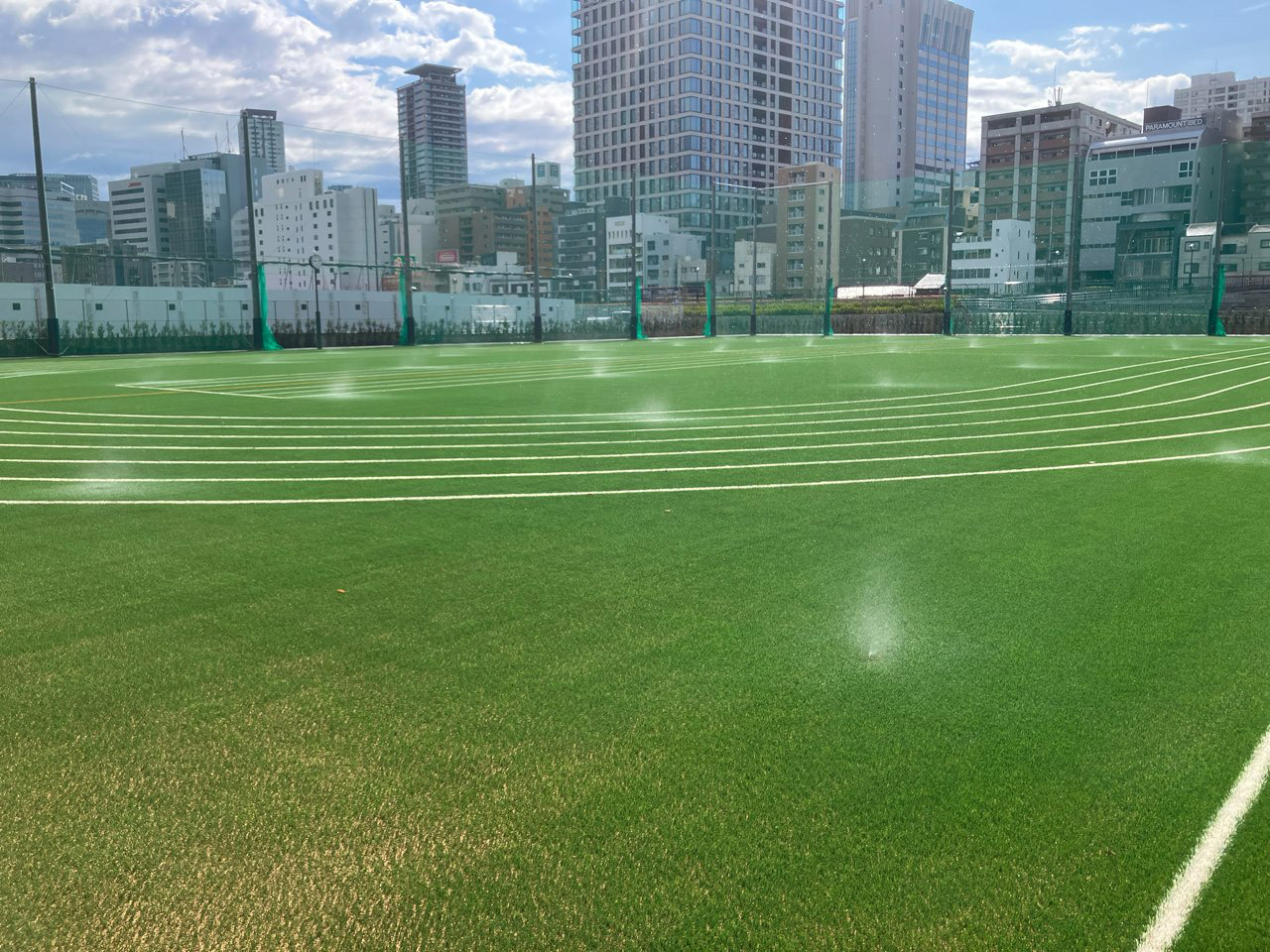 中之島小中一貫校　第２運動場　新設。Viuシステム採用