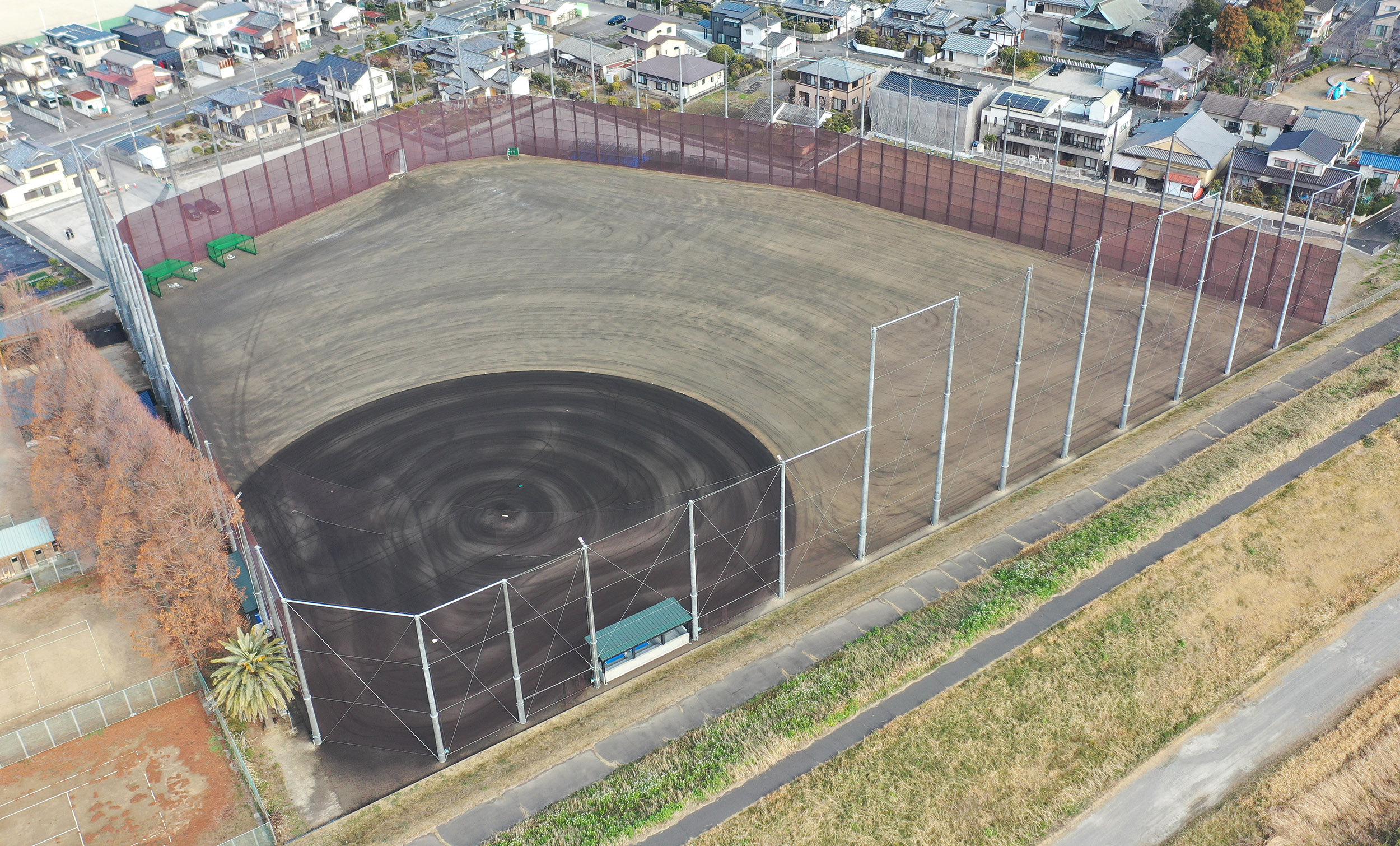 大分県立大分鶴崎高等学校の第二グラウンドを整備
