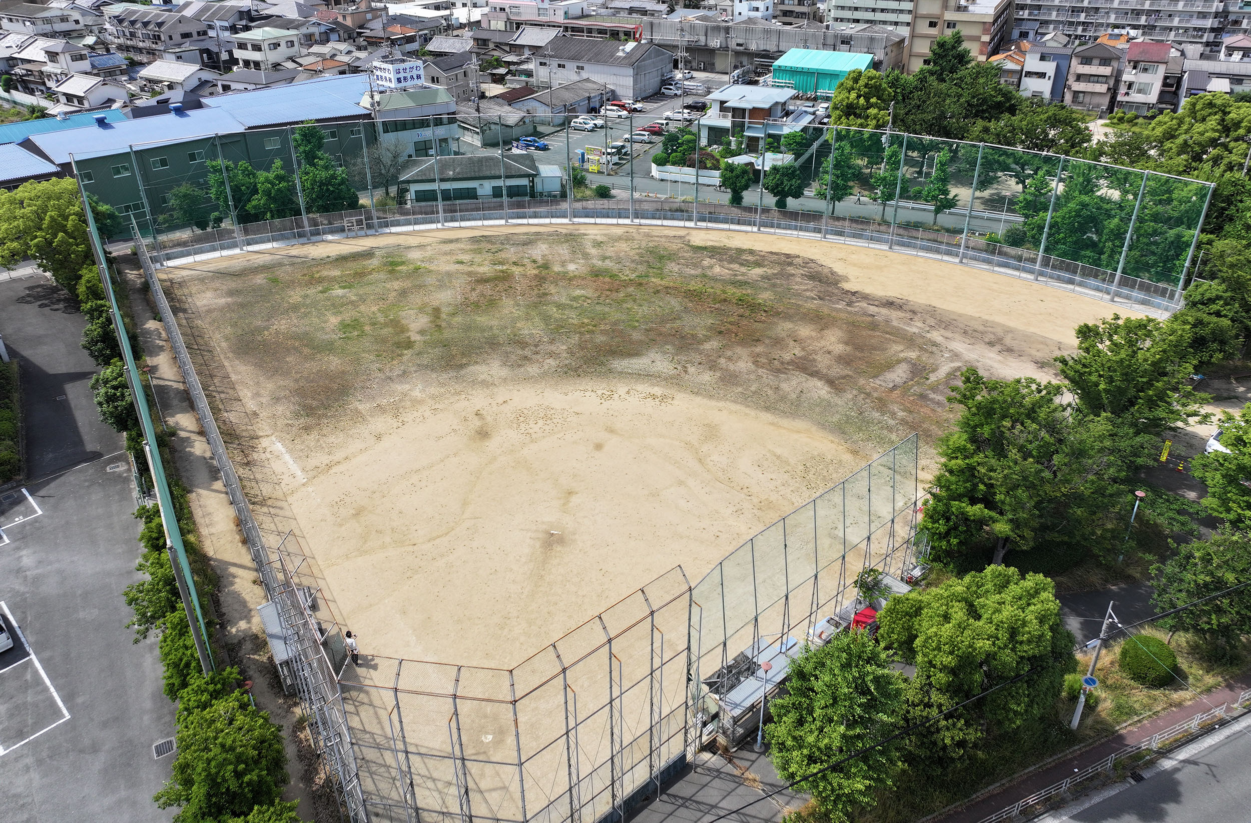 出戸池公園グラウンド（野球場）防護柵